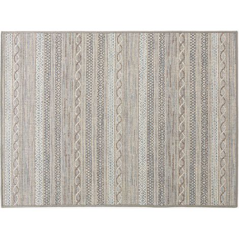 Tapis rectangulaire en polypropylène 120x160 cm gris