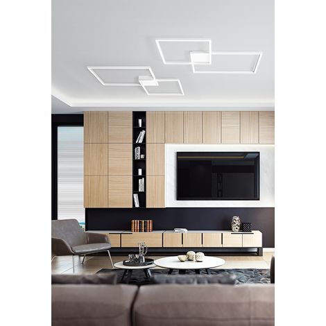 Plafonnier LED Carré 64W Dimmable CCT Blanc Mat - Design Moderne en Aluminium et Métal pour Éclairage Intérieur - Perenz Haute Qualité Moderne