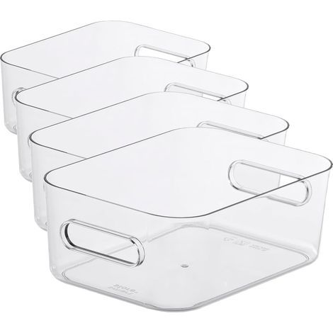 Boîte de Rangement - Petite - Rangez Votre Maison avec Style et Praticité - Compact S - Transparent - Plastique Sans BPA - Conçu et Fabriqué en Finlande (Lot de 4) (1/5)