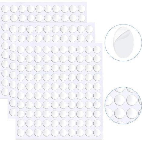 300 Pièces Ruban Double Face, Pastille Adhesive Double Face, Colle Ballon, Double Face Autocollant Adhésif Acrylique Rond, Amovibles(10mm)