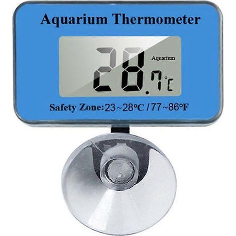Thermomètre numérique submersible pour aquarium avec ventouse, idéal pour usage domestique et bureau, affichage digital précis et facile à lire. (1/4)