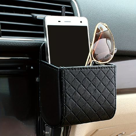 1 support de téléphone pour aérateur de dossier de siège auto et sac de rangement (avec crochet)