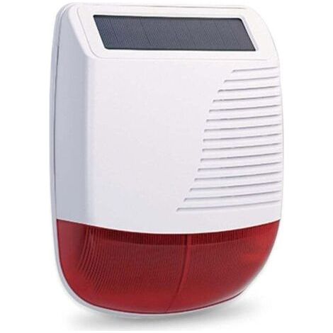 Alarma inalámbrica alimentada por energía solar, alarma exterior para el hogar, volumen de 110 decibelios, función de parpadeo LED, batería de larga duración, disuade eficazmente a los intrusos, compa (1/4)