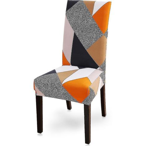 Housse de chaise extensible, amovible et lavable, style moderne, 1 pièce - orange (1/5)