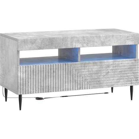 Mueble de TV LED Gris Hormigón Madera de ingeniería vidaXL (1/5)