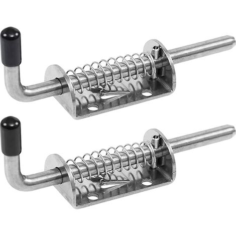 Loquet à ressort en acier inoxydable (2 pièces) - Loquet de portail de jardin - Loquet à ressort - Loquet de porte - Verrou de porte (1/4)