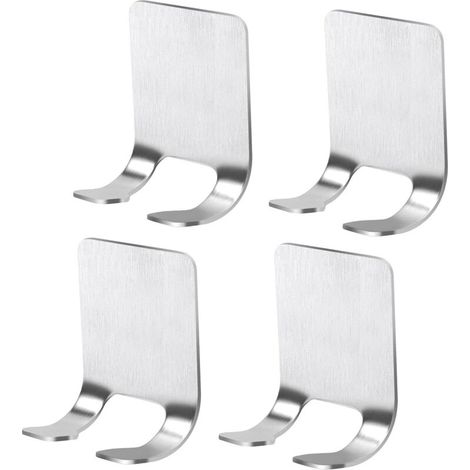 Set di quattro ganci multifunzione in acciaio inox per rasatura, ideali per bagno, camera da letto e cucina, con pratico montaggio a parete - Crezuo