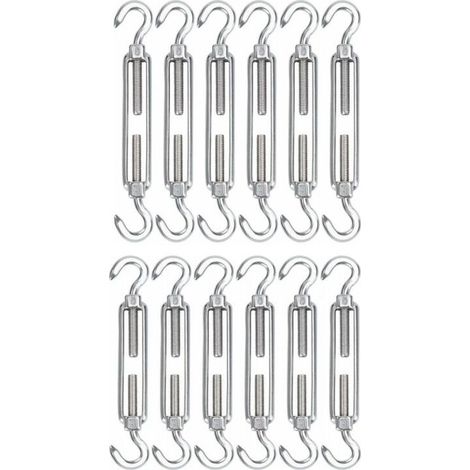 Sunxury – Tendeur à Câbles en Acier Inoxydable 304 – Lot de 12 Tendeurs Réglables M5 – Longueur 115 à 180 mm – pour Câbles et Cordes – Intérieur / Extérieur (1/5)