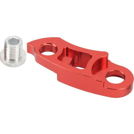 Prolongateur de patte de dérailleur arrière vélo en aluminium rouge, extension pour cadre vélo. (1/5)