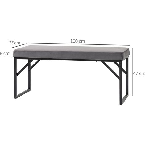 Banc avec coussin rembourré, banc à chaussures, banc d'entrée, coussin inclus, gris foncé et noir (1/5)