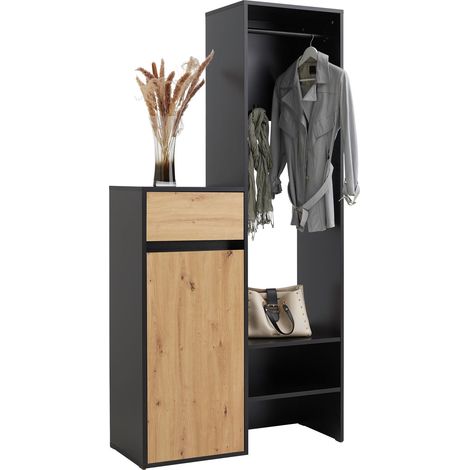 Mömax Garderobe Andy in Schwarz/Eiche (1/5)