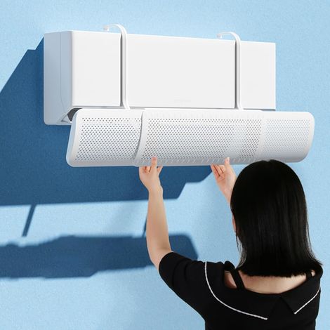 JSSEVN - Air conditioner deflector for wall-mounted air conditioners, retractable anti-direction deflector, containment guide, airflow control (basic, without filter) (1/5)