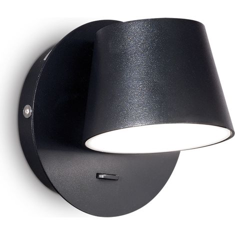 Applique Moderna Gim Alluminio Nero Led 6W 3000K Luce Calda (1/2)