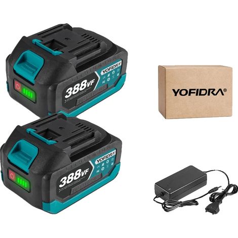 Batteria al litio ricaricabile, capacità 15000 mAh, tensione nominale, caricabatterie 2x388VF-1, 18 V (1/2)