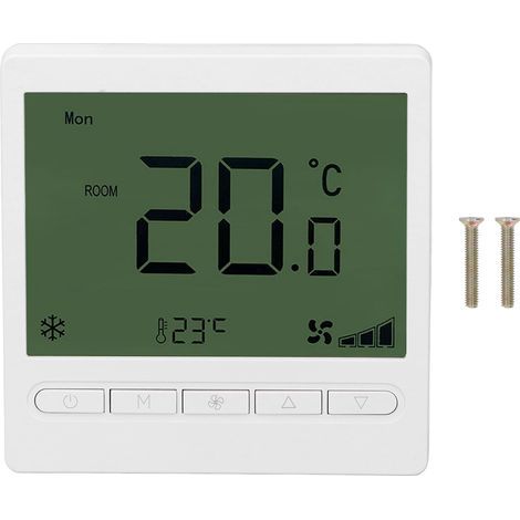 Intelligenter Lüfterkonvektor-Thermostat mit ABS-LCD-Bildschirm, störungsfrei, für 220-V-Heimanwendungen (1/5)