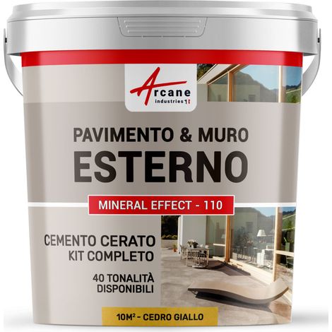Microcemento per esterni: pavimenti, muri, terrazze, balconi, scale - 10 m² (in 2 strati) Cedro Giallo - ARCANE INDUSTRIES