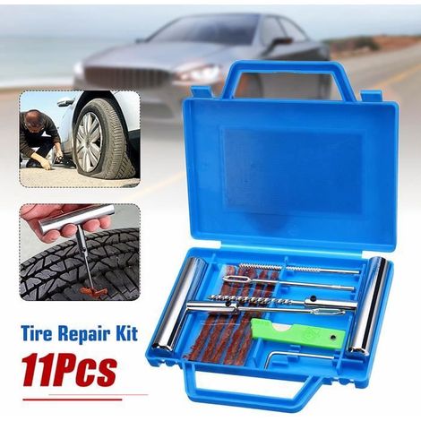 Kit de réparation Tubeless - Non spécifié - 11pcs - Outils de réparation - Compatible voiture - Couleur bleue (1/4)