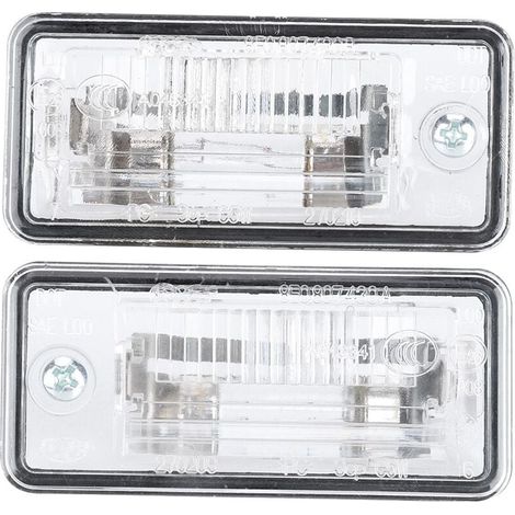 Feux de plaque d’immatriculation compatibles Audi A3, A4, A5, A6 (C6), A8 (D3), Q7, RS4 – Référence 8E0807430A / 8E0807430B – LED, montage facile, homologués ECE
