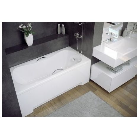 Azura Home Design – Baignoire simple 170 x 70 cm – Acrylique blanc renforcé – Fond ergonomique pour confort – Installation rapide avec accessoires fournis
