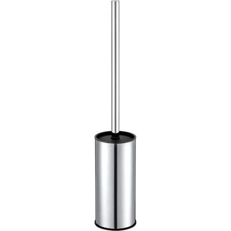 Porte-Brosse WC en Acier Inoxydable Chromé Rond sur Pied pour Salle de Bain (chromé) (1/5)