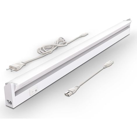 Licht réglette LED orientable, luminaire pour meubles placard cuisine, design moderne éclairage intérieur, lumière blanc neutre 1000lm, 230V, IP20, 8,5W, 550 x 61 x 3 mm (1/5)