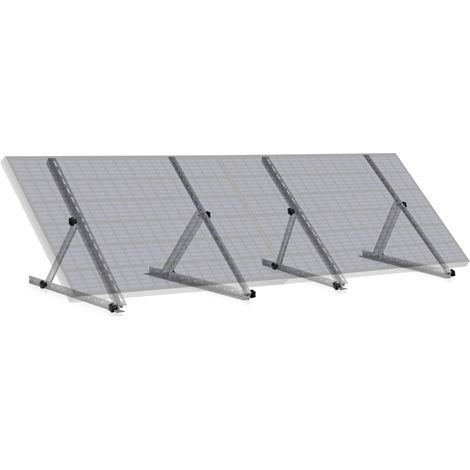 Zelsius Aluminium Solarmodul Halterung, von 0 bis 90 Grad, für zwei Panele, Stützstange 71 cm (1/4)