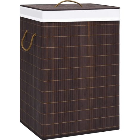 Panier à linge Bambou Marron 72 L (1/5)