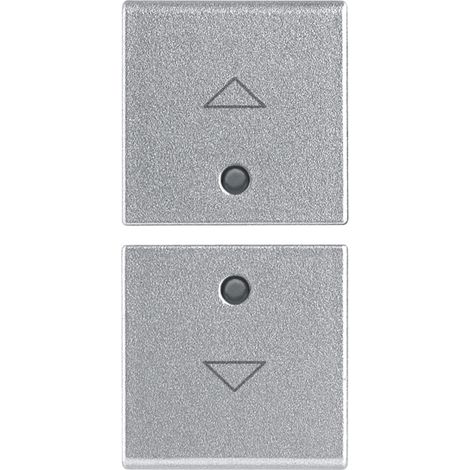 VIMAR - 14751.2.SL Zwei halbe Knöpfe 1M Pfeilsymbole Silber