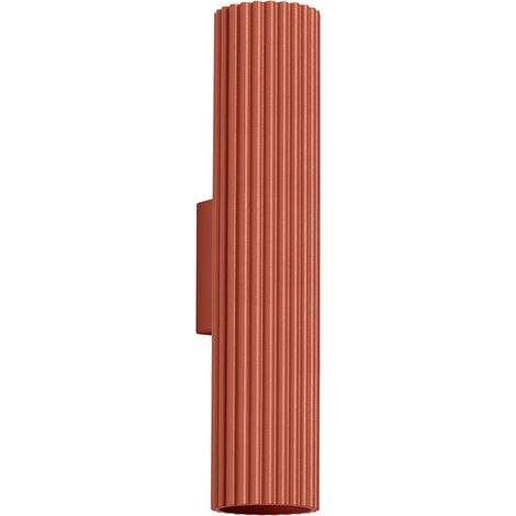 Wandleuchte Aluminium 30 cm hoch Ockerrot GU10 2-flammig länglich Modern