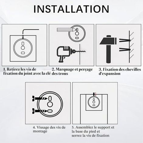 Inox Brosse Toilettes WC Suspendu Bai Toilette WC avec 2 Têtes de Brosses,Carré avec 2 Brosse de Rechange Noir Mat (1/5)