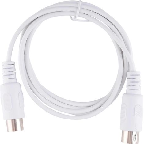 Câble d'extension MIDI DIN 5 broches, mâle-mâle, 3 mètres/9,8 pieds, blanc. (1/5)