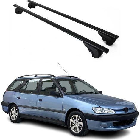 OMAC Dachträger Querträger für Peugeot 306 Kombi 1997-2001 – Abschließbar – Max. 75 kg – 2 Stangen Stahl Schwarz (1/5)