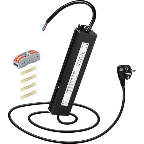 Transformateur LED 12V 200W 16.7A, Imperméable Alimentation de Tension Constante Pilote IP67, Transfo avec Prise, LED Driver pour Bande Spot Lèche-Mur (1/5)