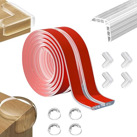 2 m Desk Edge Protectors, Baby Table Corner Protectors, 8pcs Angle Protectors, 4 Straight Angles 4 Circles, PVC Baby Edge Protectors for Furniture (1/5)