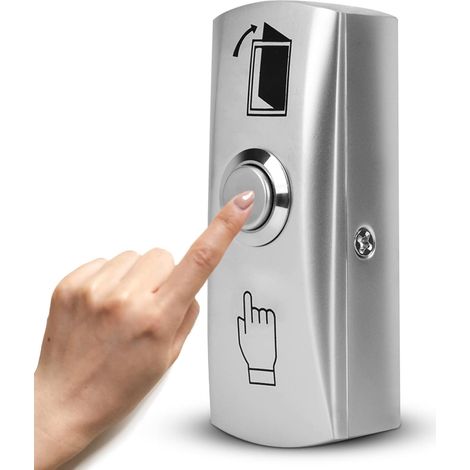 Bouton de déverrouillage de porte, 3,15x0,98x1,26 pouces bouton de sortie du système de contrôle d'accès de porte 3A 36 V NO/NC/COM bouton poussoir pour sortir pour contrôle d'accès de porte (1/5)