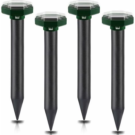 Maulwurfabwehr 4er Set, Maulwurfvertreiber, Ultraschall Maulwurfabwehr, Anti-Maulwurf, Ultraschall Solar Maulwurfabwehr, Solar Maulwurfabwehr, für Anti Maulwürfe/Schlangen Rasen, Garten