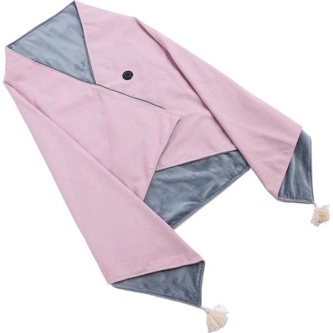 Couverture chauffante USB portable, châle chauffant, 3 niveaux de chauffage, fermeture éclair, 8 zones de chaleur, violet et rose (1/5)