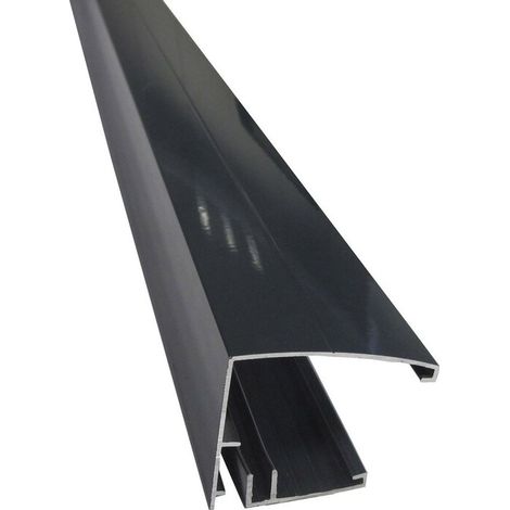 Perfil U de aluminio lacado atornillable para placas de policarbonato 16/32 mm - Gris Antracita RAL 7016 - 4 m