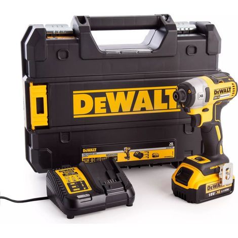 Dewalt – Visseuse à choc 18V brushless – Couple 205Nm – 3 vitesses – Éclairage LED – Avec batterie 4Ah et mallette TSTAK