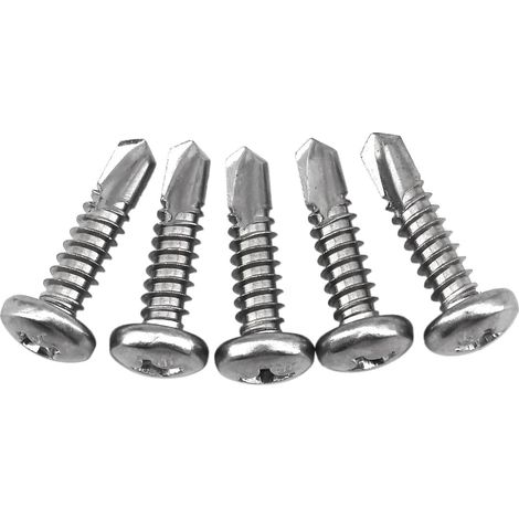 [NIE BENUTZT]30 Stück M6,3 x 19 mm, selbstbohrende Linsenkopfschrauben, 304 Edelstahl, Kreuzschlitz-Maschinenschrauben, selbstschneidende Schrauben (1/5)