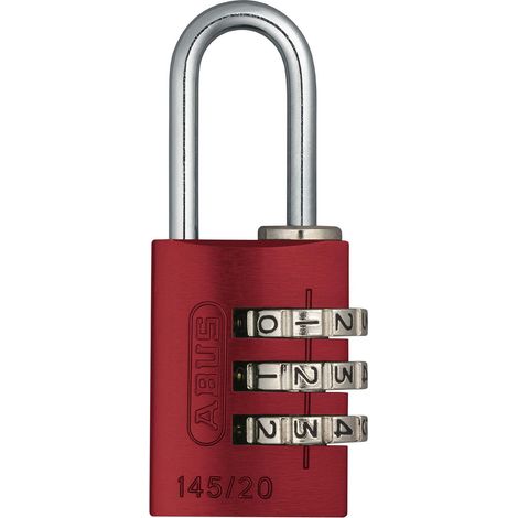 145/20 20mm Aluminium Combination Padlock Red 46569