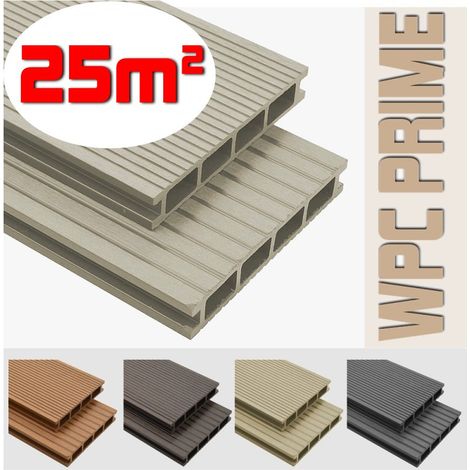 Listoni WPC 25m² per pavimentazione decking colore Cream listone 140x2200mm spessore 25mm (1/5)