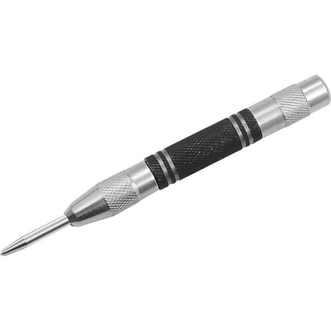 Pointeau automatique de centrage 128 mm en métal haute précision, brise-vitre, noir et argent (1/5)
