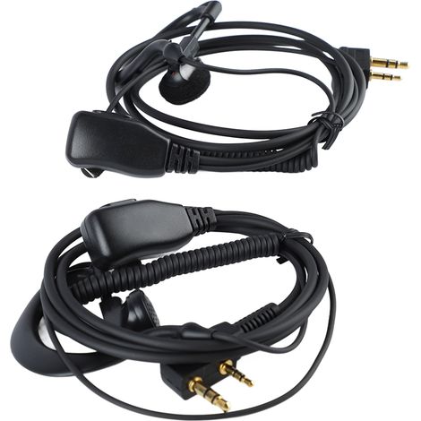 2er-Pack Walkie-Talkie-Kabel mit federbelastetem Kopfhörerkabel und integriertem HD-Mikrofon (1/5)