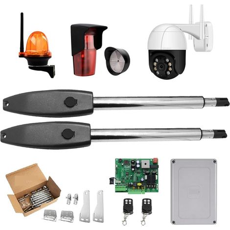Kit d'ouvre-portes automatiques Kit d'ouvre-porte automatique opérateur de porte Double robuste for portes battantes doubles jusqu'à 16 pieds ou 880 lb moteur à courant alternatif pour accessoires de (1/5)