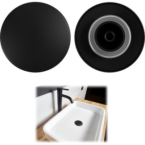Bouchon d'Évier de Lavabo 66 mm, Évier à Clic Clac Noir Mat, Bonde de Vidage pour Lavabo, Bouchon de Rechange pour Lavabos de Cuisine ou de Salle de Bain, Matériau en Laiton Durable (1/5)