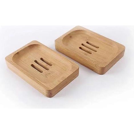 Porte-savon en bambou (1 pièce) pour salle de bain et cuisine, accessoire de rangement (1/5)