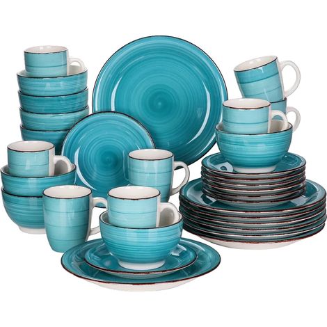 Service de vaisselle, porcelaine de haute qualité, compatible avec le micro-ondes, 32pcs (1/2)