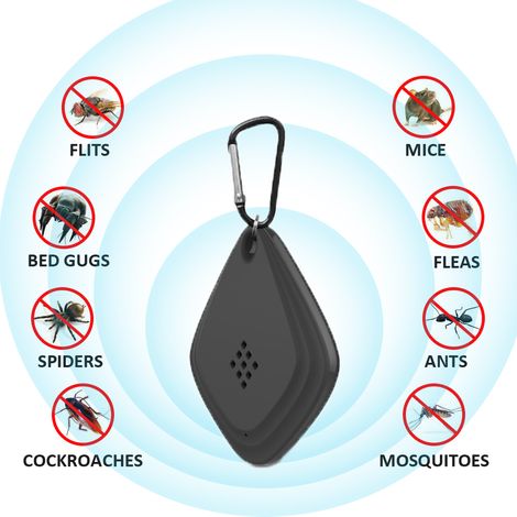 Répulsif anti-moustiques à ultrasons électronique cafard araignée USB tueur portable insectes nuisibles mouche rat souris rongeurs oiseau défenseur serpent main été camping randonnée cuisine maison (1/5)