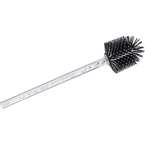 Brosse WC silicone de rechange, Brosse WC noire avec manche transparent bubble, Ø 7,5x35 cm, Noir - Transparent